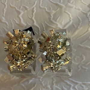NWT KIM SEYBERT GOLD GEODE NAPKIN RINGS SET OF 2 NEW